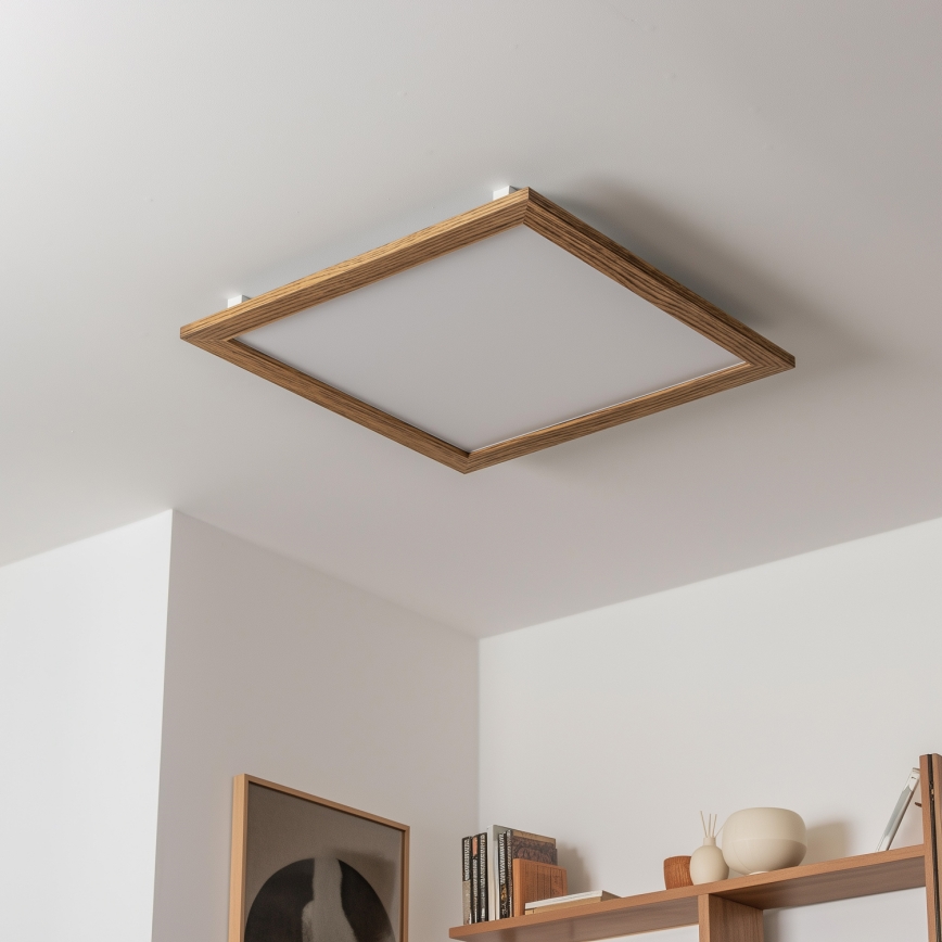 Eglo - LED Panel fijo regulable SALOBRENA-CL WOOD LED/31W/230V 2700-6500K 64x64 cm marrón