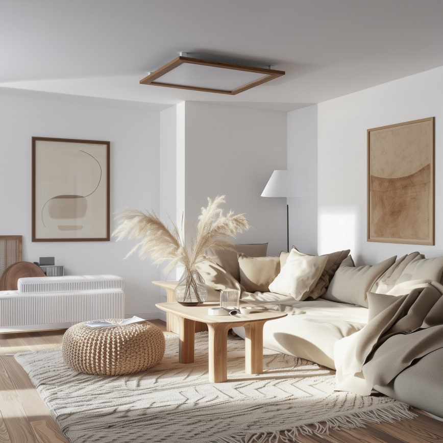 Eglo - LED Panel fijo regulable SALOBRENA-CL WOOD LED/31W/230V 2700-6500K 64x64 cm marrón