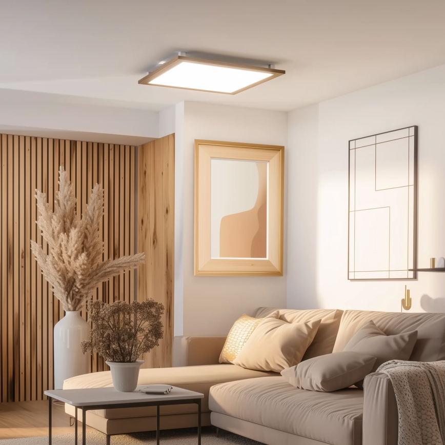 Eglo - LED Panel fijo regulable SALOBRENA-CL WOOD LED/31W/230V 2700-6500K 64x64 cm marrón