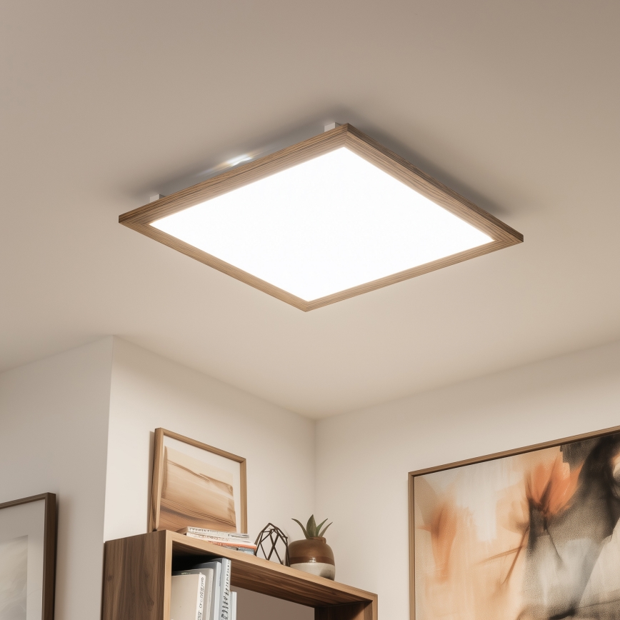 Eglo - LED Panel fijo regulable SALOBRENA-CL WOOD LED/31W/230V 2700-6500K 64x64 cm marrón