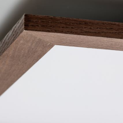 Eglo - LED RGB Panel fijo regulable SALOBRENA-C WOOD LED/30,5W/230V 2700-6500K 64x64 cm marón oscuro + control remoto
