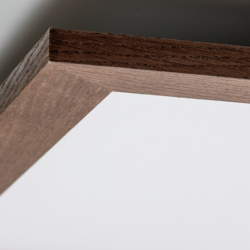 Eglo - LED RGB Panel fijo regulable SALOBRENA-C WOOD LED/30,5W/230V 2700-6500K 64x64 cm marón oscuro + control remoto