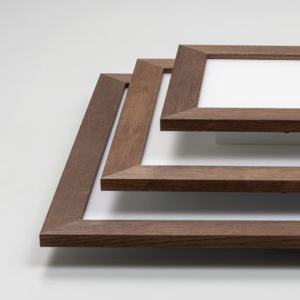 Eglo - LED RGB Panel fijo regulable SALOBRENA-C WOOD LED/30,5W/230V 2700-6500K 64x64 cm marón oscuro + control remoto