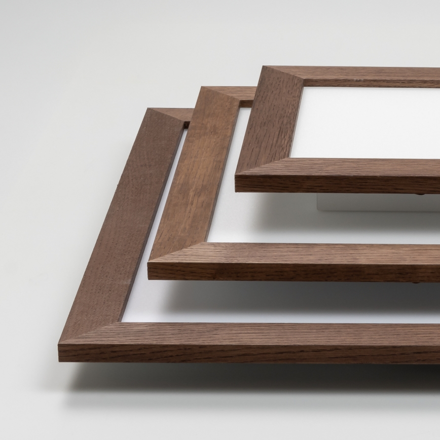 Eglo - LED RGB Panel fijo regulable SALOBRENA-C WOOD LED/30,5W/230V 2700-6500K 64x64 cm marón oscuro + control remoto