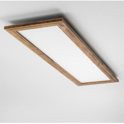 Eglo - Panel LED RGBW de superficie/empotrado regulable SALOBRENA-C WOOD LED/34W/230V 2700-6500K 34x124 cm marrón + mando a distancia