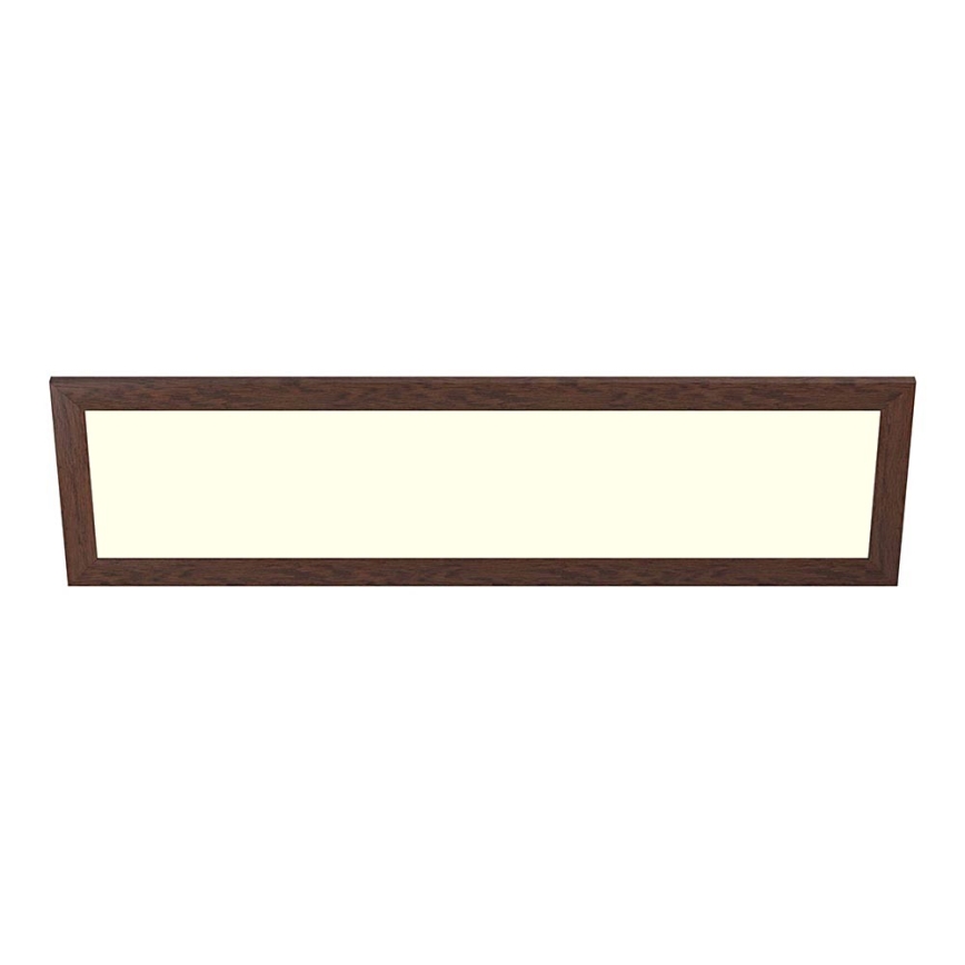 Eglo - Panel LED RGBW de superficie/empotrado regulable SALOBRENA-C WOOD LED/34W/230V 2700-6500K 34x124 cm marrón oscuro + mando a distancia