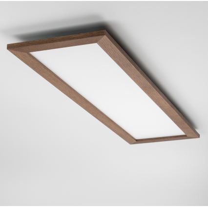 Eglo - Panel LED RGBW de superficie/empotrado regulable SALOBRENA-C WOOD LED/34W/230V 2700-6500K 34x124 cm marrón oscuro + mando a distancia