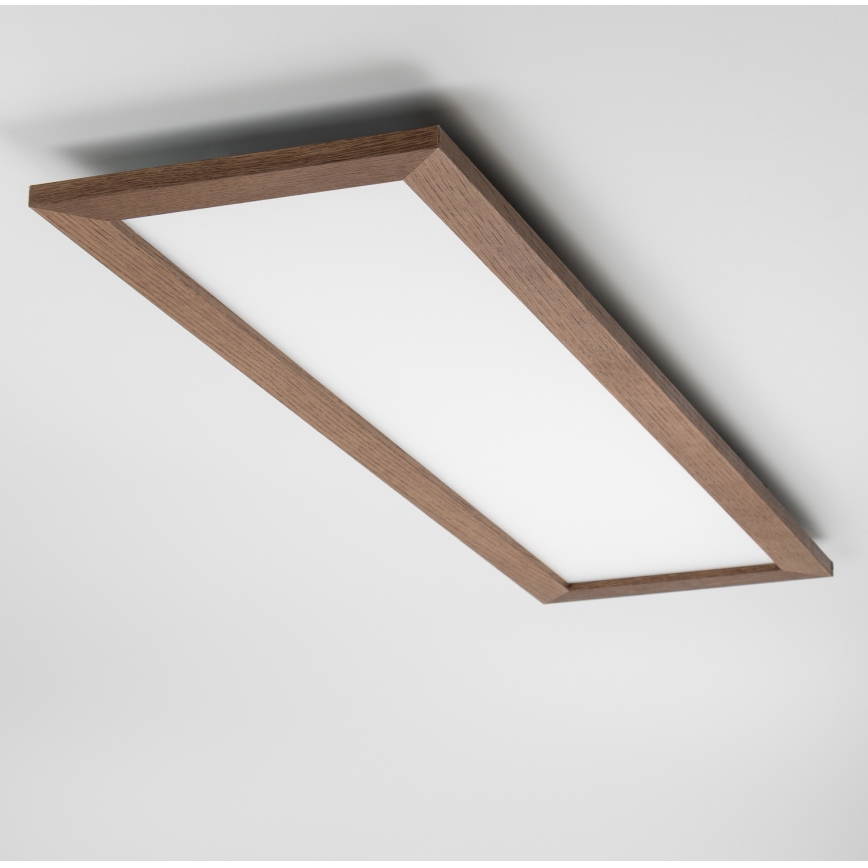 Eglo - Panel LED RGBW de superficie/empotrado regulable SALOBRENA-C WOOD LED/34W/230V 2700-6500K 34x124 cm marrón oscuro + mando a distancia