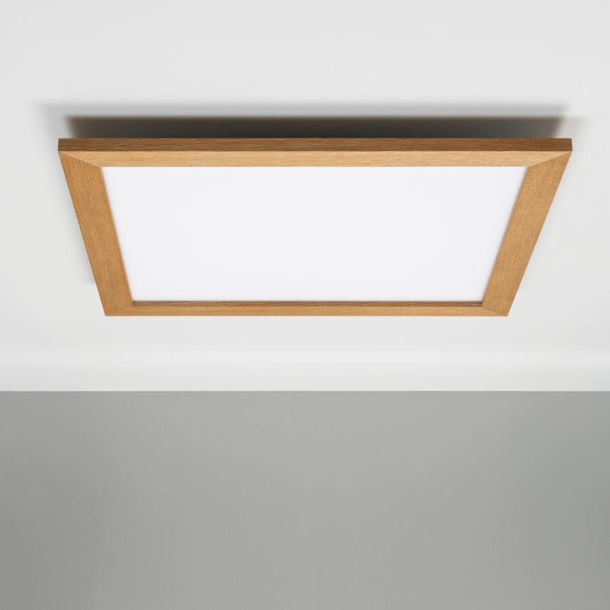 Eglo - LED RGBW Panel fijo regulable SALOBRENA-C WOOD LED/30,5W/230V 2700-6500K 64x64 cm marrón + control remoto