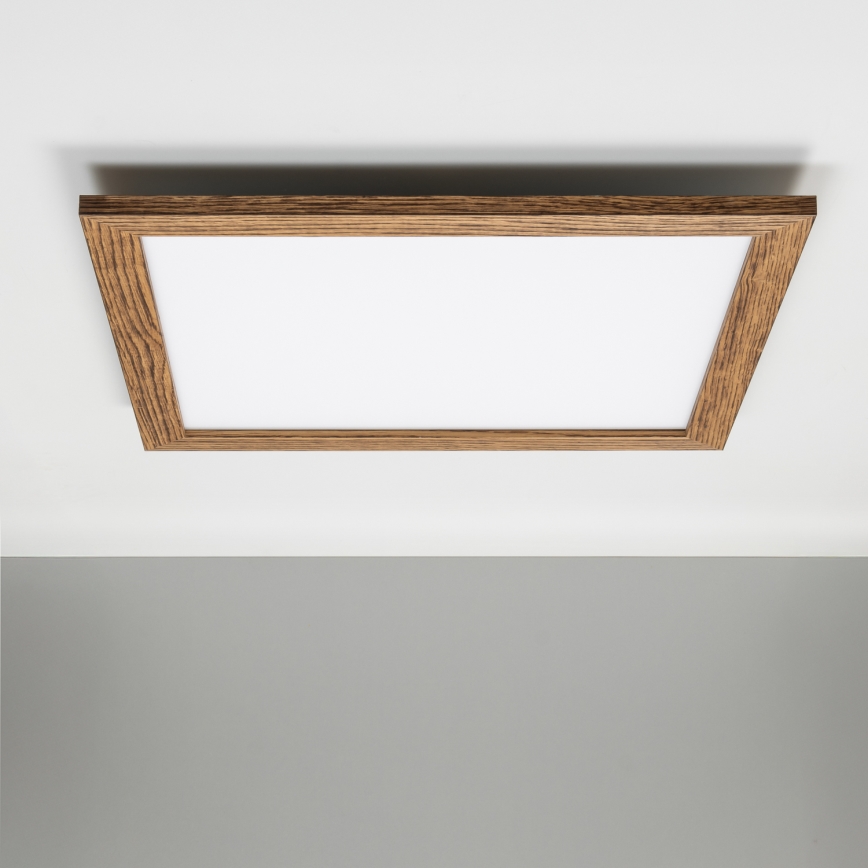 Eglo - LED RGBW Panel fijo regulable SALOBRENA-C WOOD LED/30,5W/230V 2700-6500K 64x64 cm marrón + control remoto