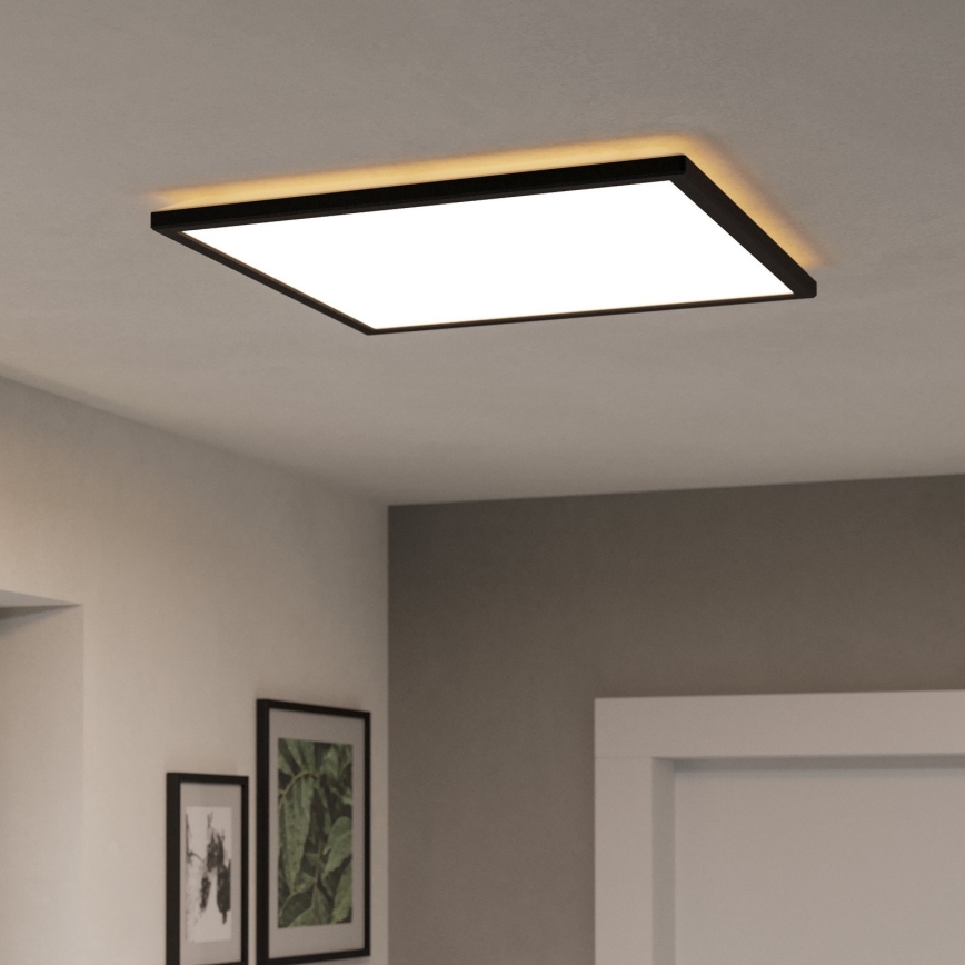 Eglo - LED RGBW Plafón regulable para el baño LED/17W/230V 2700-6500K 50x50cm IP44 negro ZigBee