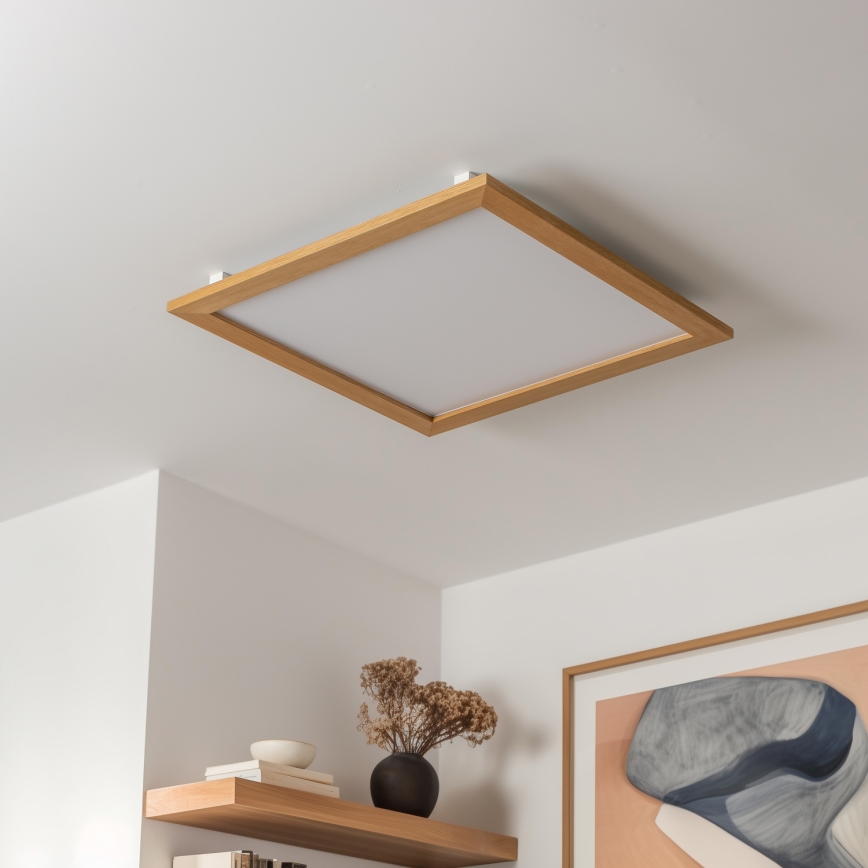 Eglo - Panel LED de superficie SALOBRENA-RW WOOD LED/34W/230V 2700/4000K 64x64 cm marrón