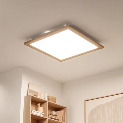 Eglo - Panel LED de superficie SALOBRENA-RW WOOD LED/34W/230V 2700/4000K 64x64 cm marrón