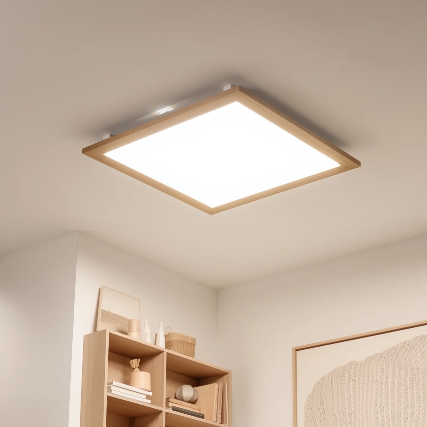 Eglo - Panel LED de superficie SALOBRENA-RW WOOD LED/34W/230V 2700/4000K 64x64 cm marrón