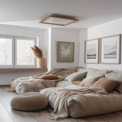 Eglo - Panel LED de superficie SALOBRENA-RW WOOD LED/34W/230V 2700/4000K 64x64 cm marrón