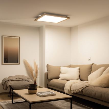 Eglo - Panel LED de superficie SALOBRENA-RW WOOD LED/34W/230V 2700/4000K 64x64 cm marrón