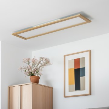 Eglo - Panel LED RGBW de superficie/empotrado regulable SALOBRENA-C WOOD LED/34W/230V 2700-6500K 34x124 cm marrón + mando a distancia