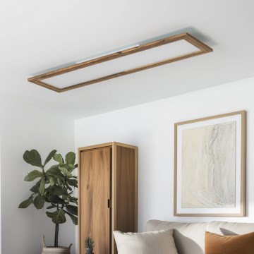 Eglo - Panel LED RGBW de superficie/empotrado regulable SALOBRENA-C WOOD LED/34W/230V 2700-6500K 34x124 cm marrón + mando a distancia