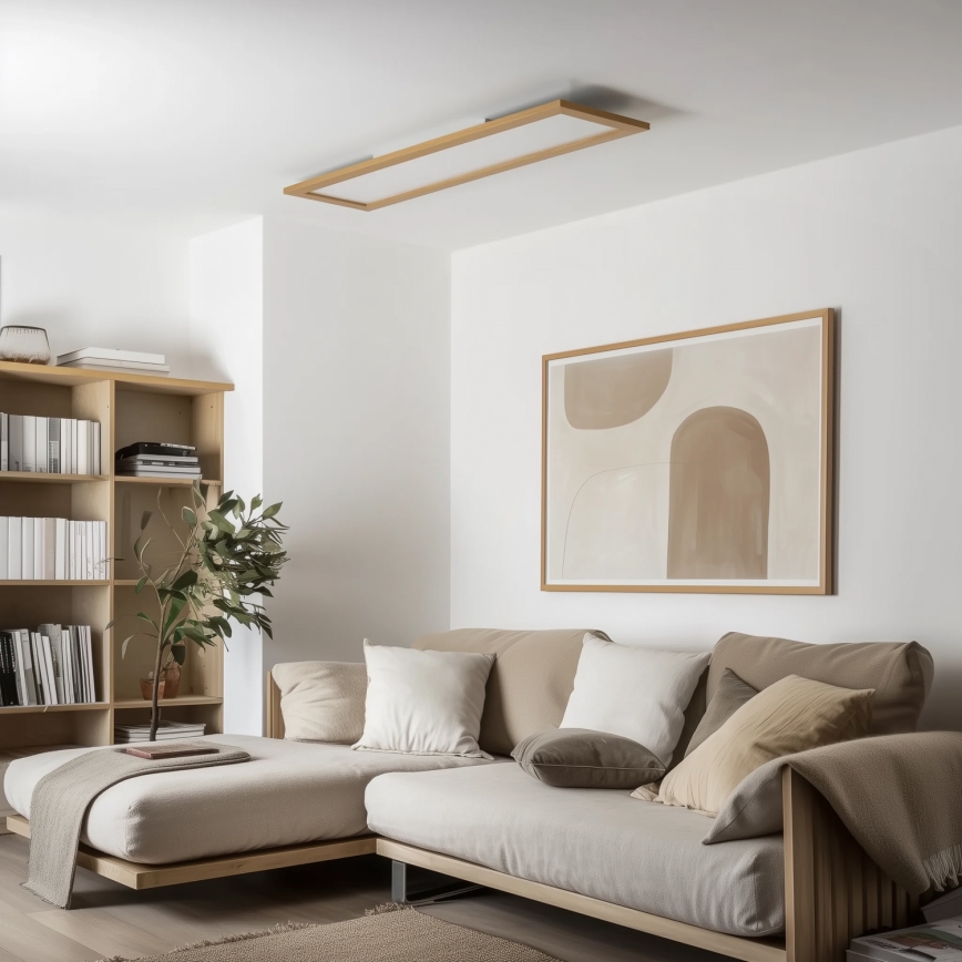 Eglo - Panel LED RGBW de superficie/empotrado regulable SALOBRENA-C WOOD LED/34W/230V 2700-6500K 34x124 cm marrón + mando a distancia