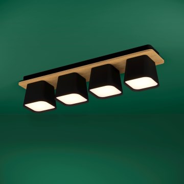 Eglo - Plafón 4xE27/40W/230V negro/marrón