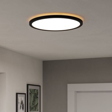 Eglo - Plafón de baño LED regulable LED/18,5W/230V 2700-6500K d. 38,9 cm IP44 negro + mando a distancia