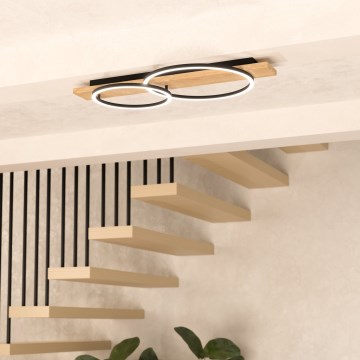Eglo - Plafón LED 2xLED/12W/230V 3000K beige/negro