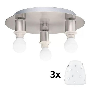 Eglo - Plafón LED MY CHOICE 3xE14/4W/230V cromo mate/blanco