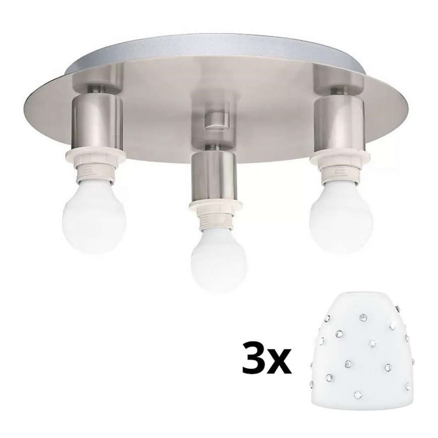 Eglo - Plafón LED MY CHOICE 3xE14/4W/230V cromo mate/blanco