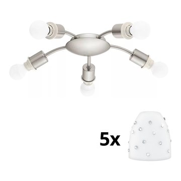 Eglo - Plafón LED MY CHOICE 5xE14/4W/230V  cromo mate/blanco