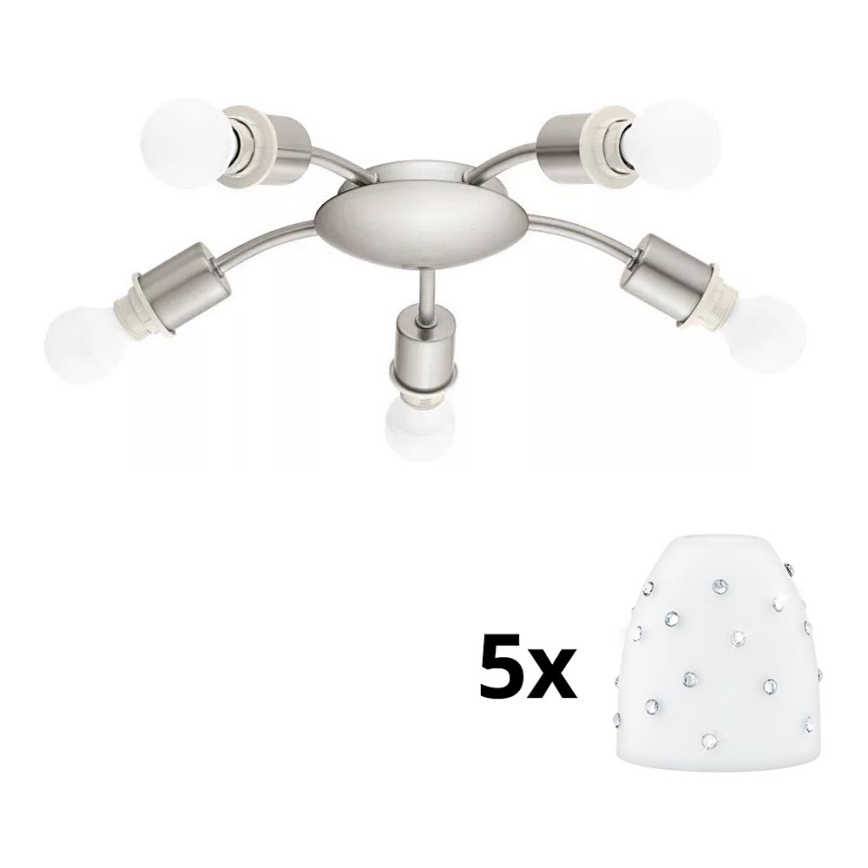 Eglo - Plafón LED MY CHOICE 5xE14/4W/230V  cromo mate/blanco