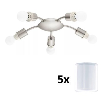 Eglo - Plafón LED MY CHOICE 5xE14/4W/230V  cromo mate/blanco