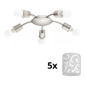 Eglo - Plafón LED MY CHOICE 5xE14/4W/230V  cromo mate/blanco