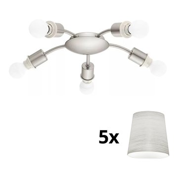 Eglo - Plafón LED MY CHOICE 5xE14/4W/230V  cromo mate/color crema