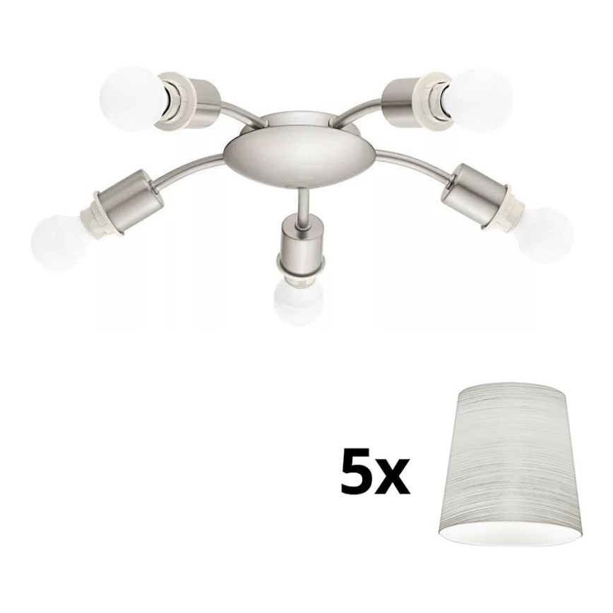 Eglo - Plafón LED MY CHOICE 5xE14/4W/230V  cromo mate/color crema