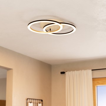 Eglo - Plafón LED regulable 2xLED/16W/230V 2700-6500K beige/negro ZigBee