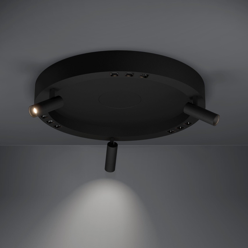 Eglo - Plafón LED regulable 3xLED/8W/230V + 3xLED/8,5W 3000K negro + control remoto