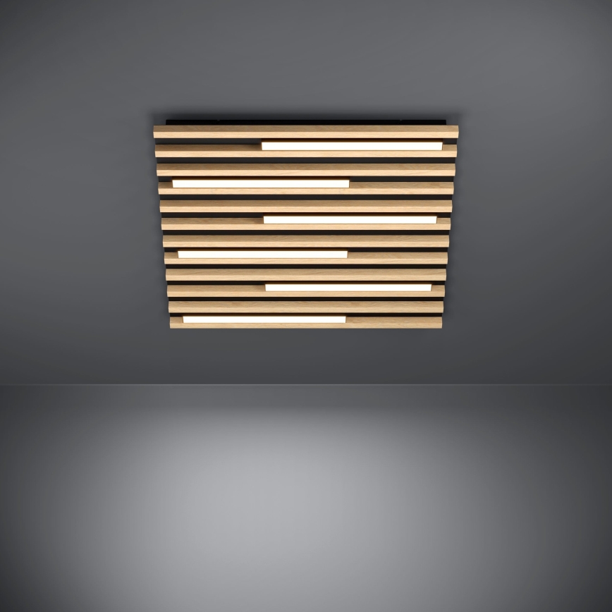 Eglo - Plafón LED regulable 6xLED/8,5W/230V 3000K 57,5x57,5 cm marrón