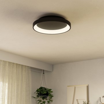 Eglo - Plafón LED regulable LED/12W/230V 2700-6500K negro + control remoto