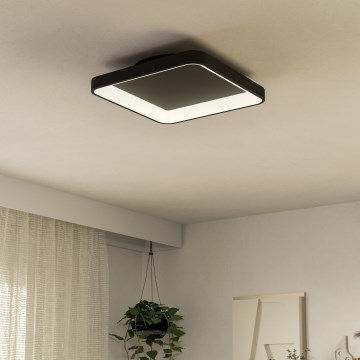 Eglo - Plafón LED regulable LED/12W/230V 2700-6500K negro + control remoto