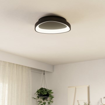 Eglo - Plafón LED regulable LED/12W/230V 2700-6500K negro + control remoto