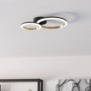 Eglo - Plafón LED regulable LED/12W/230V 4000K negro/dorado