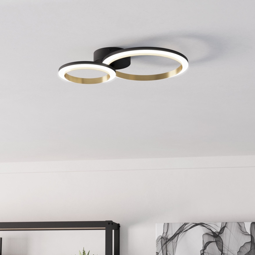 Eglo - Plafón LED regulable LED/12W/230V 4000K negro/dorado
