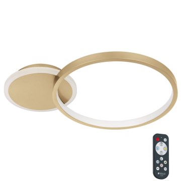 Eglo - Plafón LED regulable LED/15W/230V dorado + mando a distancia