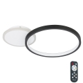Eglo - Plafón LED regulable LED/15W/230V negro + mando a distancia