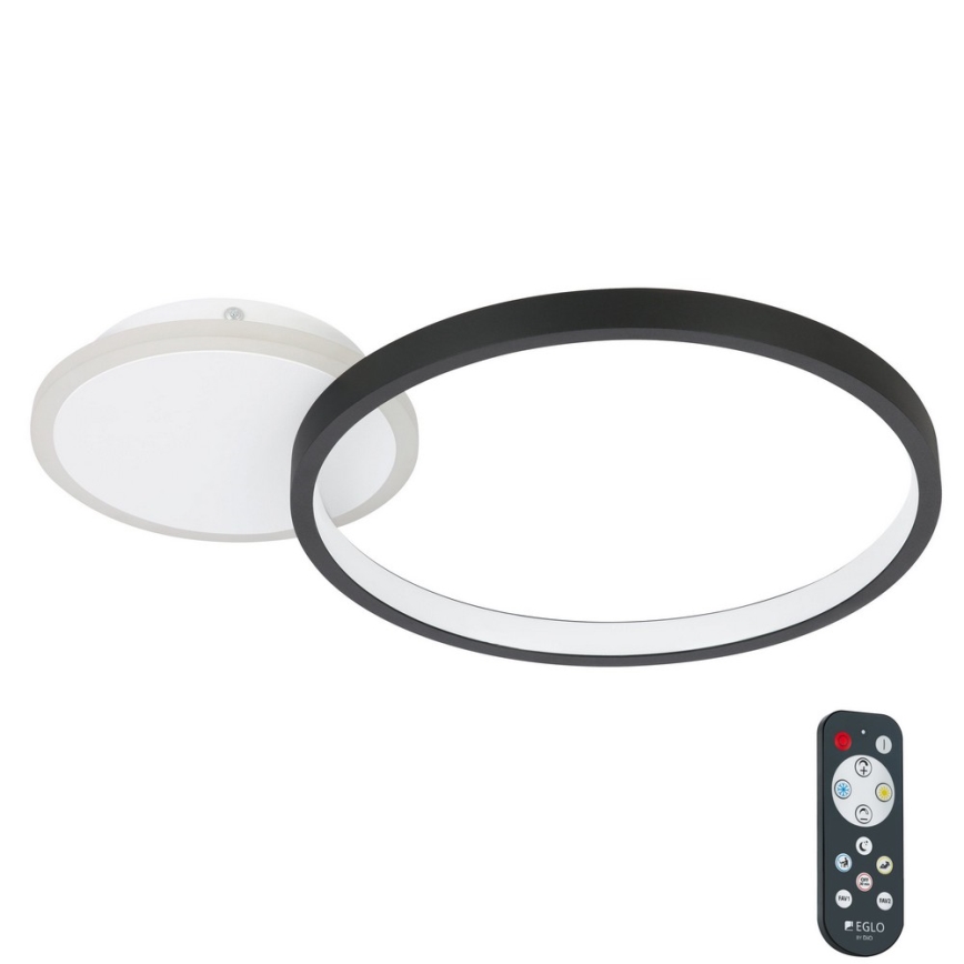 Eglo - Plafón LED regulable LED/15W/230V negro + mando a distancia