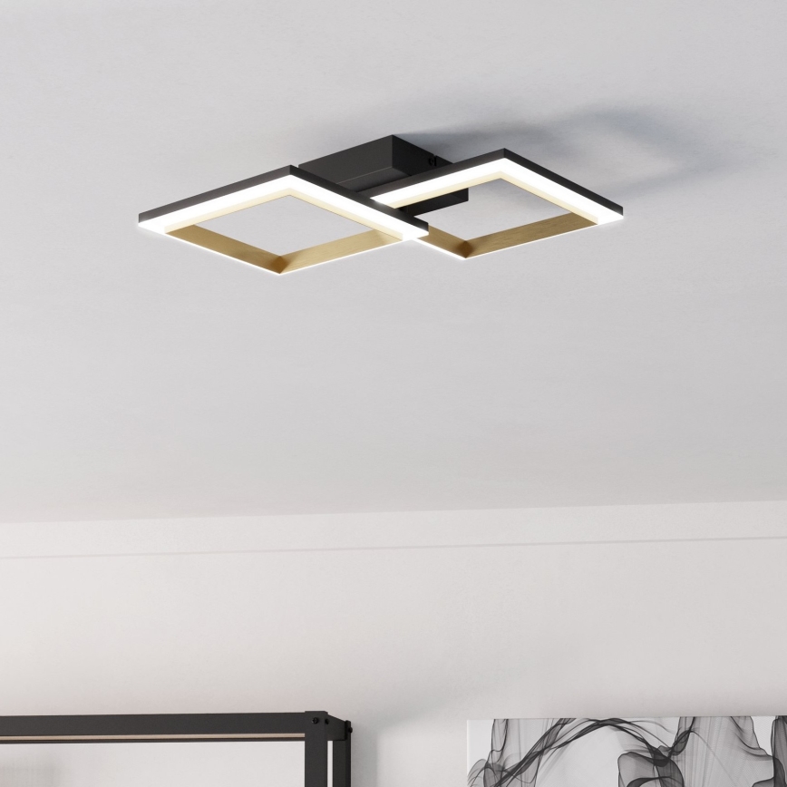 Eglo - Plafón LED regulable LED/18,4W/230V 4000K negro/dorado