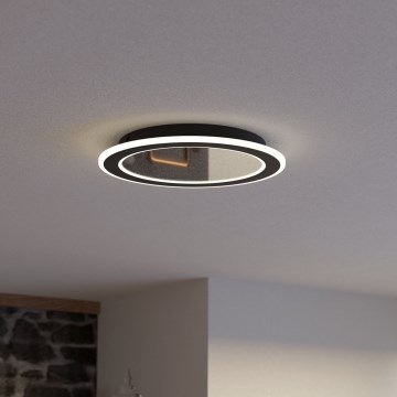 Eglo - Plafón LED regulable LED/20W/230V 2700-6500K negro + control remoto