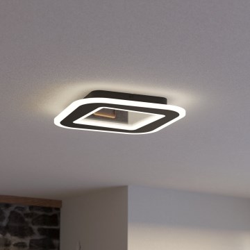 Eglo - Plafón LED regulable LED/20W/230V 2700-6500K negro + control remoto