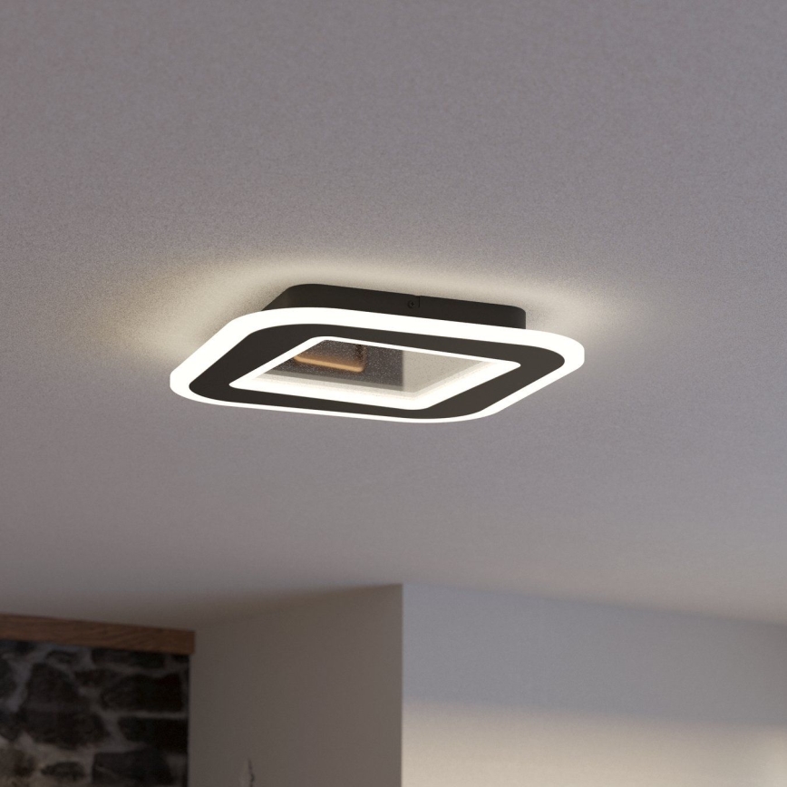 Eglo - Plafón LED regulable LED/20W/230V 2700-6500K negro + control remoto