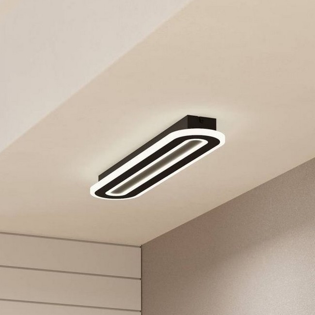 Eglo - Plafón LED regulable LED/20W/230V 2700-6500K negro + control remoto